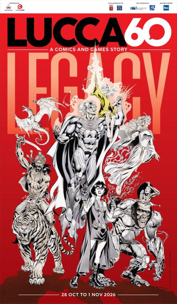 Il poster di Lucca Comics & Games 2026 Legacy disegnato da Claudio Castellini