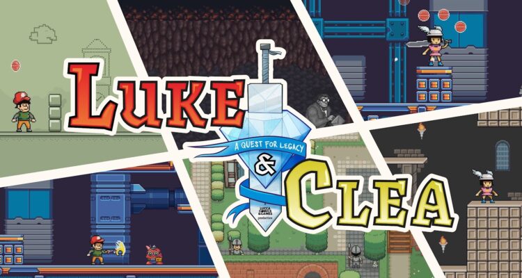 Grafica di Luke & Clea – A Quest for Legacy, il pixel game di Lucca Comics & Games, con scorci dei livelli